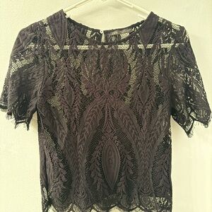 Zara Black Lace Blouse